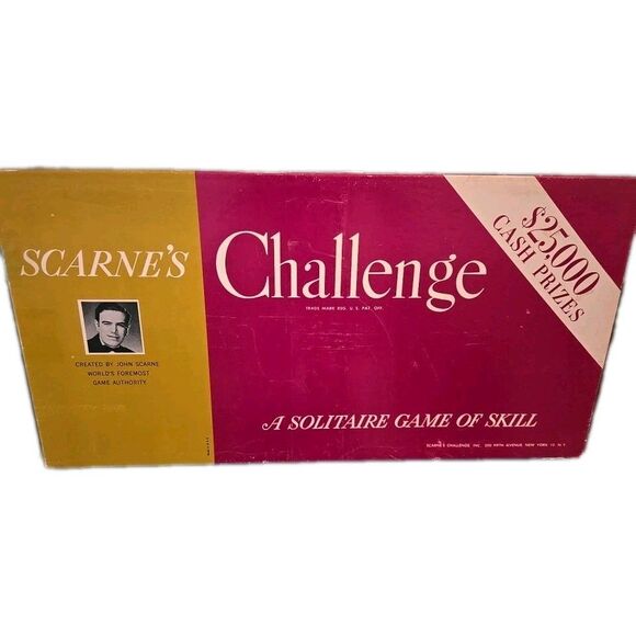 Vintage Scarne's Challenge Board Game - A Solitaire Game of Skill, Nostalgic - Picture 1 of 12